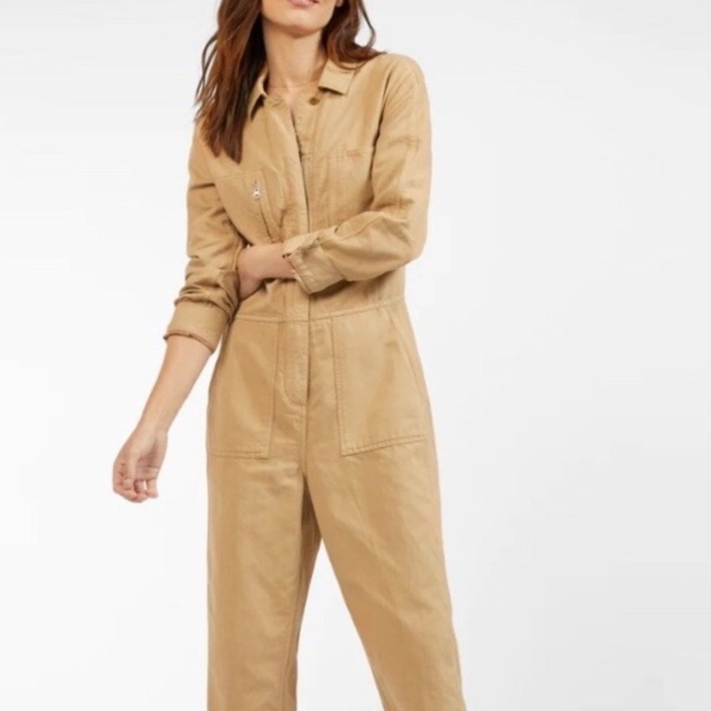 Outerknown Station Utility Coveralls Jumpsuit In Color Sand